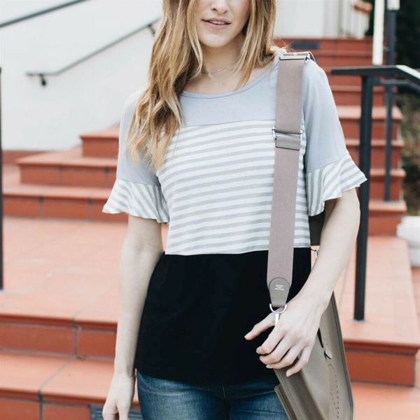 1pc women pregnant clothes nursing breastfeeding t-shirt blouse o neck ruffle sleeve design stripe patchwork, White
1pc women pregnant clothes nursing breastfeeding t-shirt blouse o neck ruffle sleeve design stripe patchwork, White