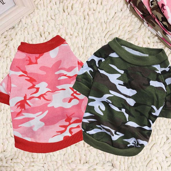 

Free Shipping Small Dog Apparel Shirt Pet Cothes Camouflage Style Cotton Shirt Pet Supplies Pet Christmas Gifts Chihuahua Clothes DHL Free