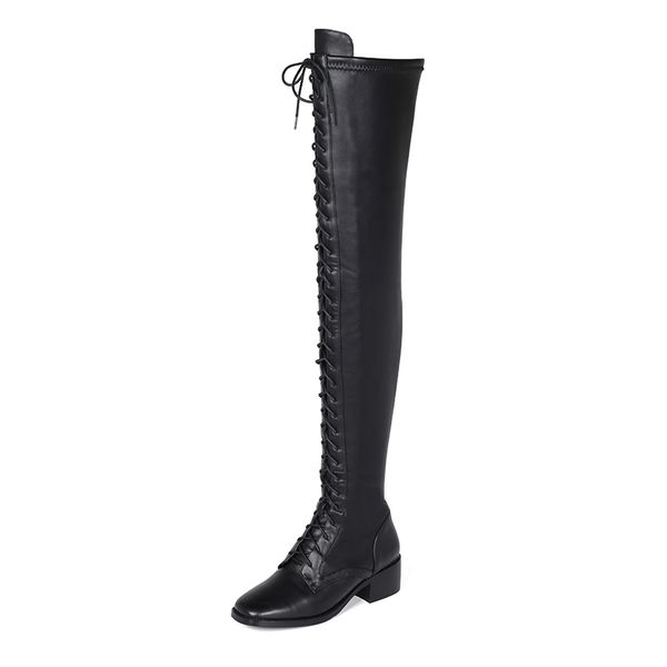 leather square heels over the knee boots women dress wedding shoes woman round toe autumn boots large size 43, Black
leather square heels over the knee boots women dress wedding shoes woman round toe autumn boots large size 43, Black