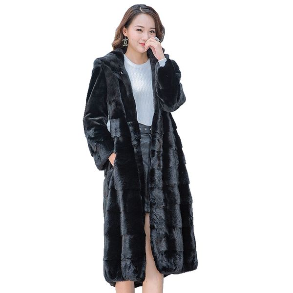 100cm genuine coat jacket with hoody winter women fur x-long outerwear coats plus size 4xl lf9120, Black
100cm genuine coat jacket with hoody winter women fur x-long outerwear coats plus size 4xl lf9120, Black
