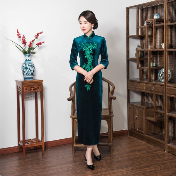 chinese traditional maxi cheongsam women's velour dress lady ball costume s-3xl, Red
chinese traditional maxi cheongsam women's velour dress lady ball costume s-3xl, Red