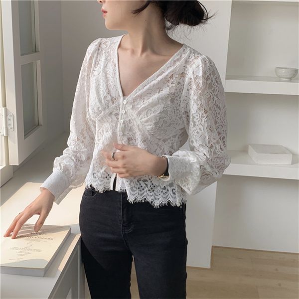 women's blouses & shirts elegant girl french v-neck thin white 2021 lace streetwear chic waist feminine short shirt
women's blouses & shirts elegant girl french v-neck thin white 2021 lace streetwear chic waist feminine short shirt