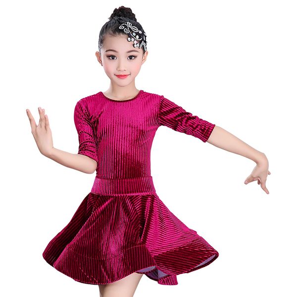 new arrivals autumn professional standard kids latin dance dress 3/4 sleeves rib velvet dance costume, Black;red
new arrivals autumn professional standard kids latin dance dress 3/4 sleeves rib velvet dance costume, Black;red