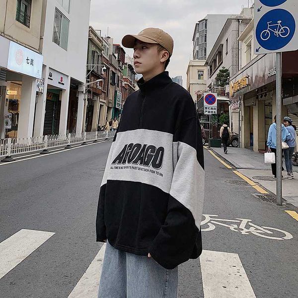 2020 весной и осенью новая молодежь популярные color matching воротник half-zip толстовка вскользь сыпучие топ черный / серый, Black
2020 весной и осенью новая молодежь популярные color matching воротник half-zip толстовка вскользь сыпучие топ черный / серый, Black