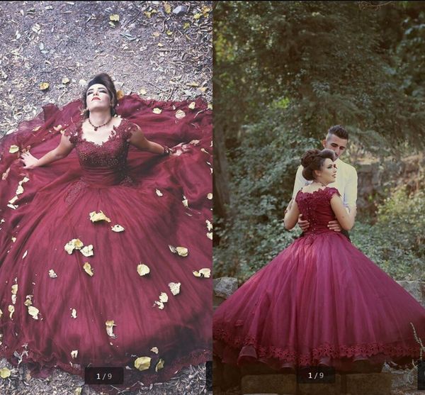 2020 new arrival burgundy ball gown prom dress lace appliques beaded cap sleeve vintage prom gowns sweet 16 long prom dresses, Black
2020 new arrival burgundy ball gown prom dress lace appliques beaded cap sleeve vintage prom gowns sweet 16 long prom dresses, Black