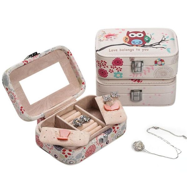 owl pattern jewelry case european style small leather storage box organizer with lock
owl pattern jewelry case european style small leather storage box organizer with lock