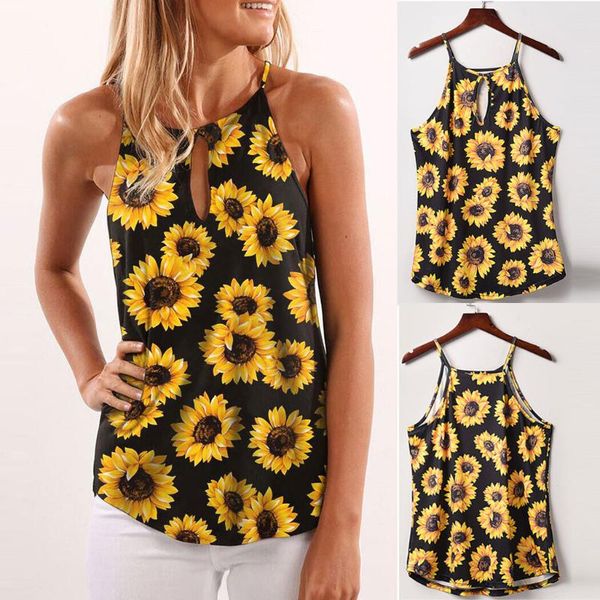 sleeveless vest fashion tank womens sunflower print o-neck tank women summer streetwear leisure clothes, White
sleeveless vest fashion tank womens sunflower print o-neck tank women summer streetwear leisure clothes, White