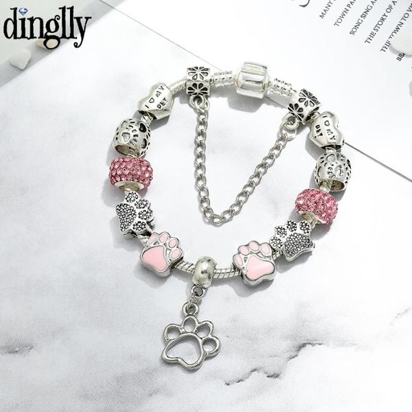 dinglly fashion pink animal footprints beaded silver color charm bracelets for women girls original memorial day jewelry gifts, Golden;silver
dinglly fashion pink animal footprints beaded silver color charm bracelets for women girls original memorial day jewelry gifts, Golden;silver