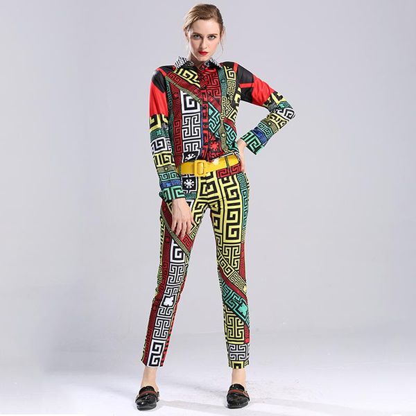european american women fashion vinatge casual 2 pieces pants set blouse +slim trousers runway plug size 5xl tracksuit twin set female fine, Gray
european american women fashion vinatge casual 2 pieces pants set blouse +slim trousers runway plug size 5xl tracksuit twin set female fine, Gray