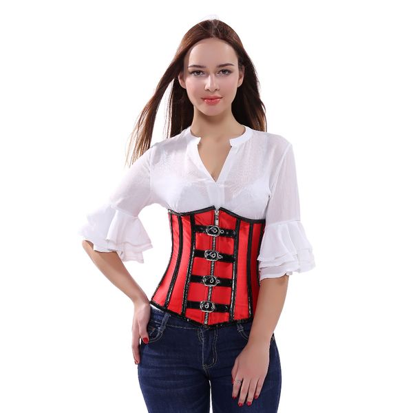 gothic spiral steel boned underbust corset burlesque steampunk clothing zipper costume showgirl plus size s-2xl, Black;white
gothic spiral steel boned underbust corset burlesque steampunk clothing zipper costume showgirl plus size s-2xl, Black;white