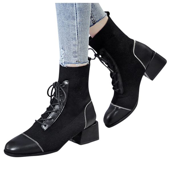 shoes women 2019 autumn winter boots women casual booties boot pointed lace-up high heels short boots ladies leather footwear, Black
shoes women 2019 autumn winter boots women casual booties boot pointed lace-up high heels short boots ladies leather footwear, Black