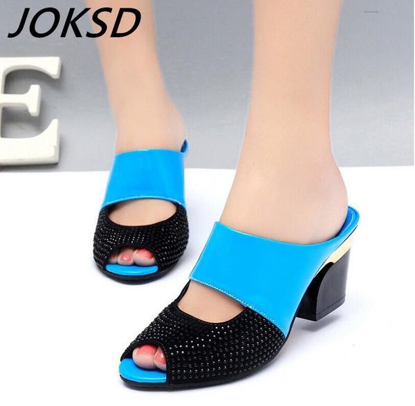 joksd new women sandals genuine leather rhinestone thick high-heeled color block decoration open toe women sandals xy192, Black
joksd new women sandals genuine leather rhinestone thick high-heeled color block decoration open toe women sandals xy192, Black