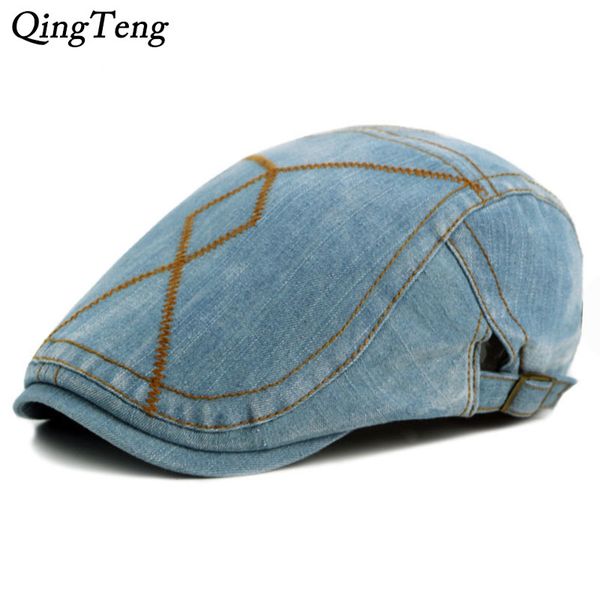 solid women men denim flat caps new spring autumn jeans hat adjustable dark denim flat berets caps, Blue;gray
solid women men denim flat caps new spring autumn jeans hat adjustable dark denim flat berets caps, Blue;gray