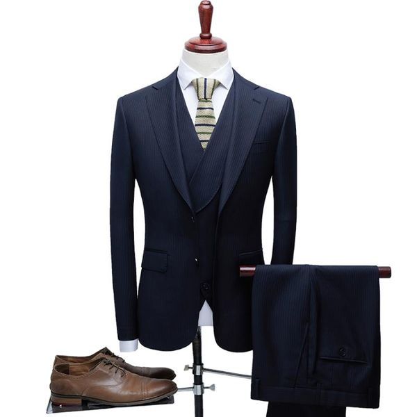 2020 new wool blue stripe gentleman style custom made men's suits tailor suit blazer suits for men 3 piece (jacket+pants+vest), White;black
2020 new wool blue stripe gentleman style custom made men's suits tailor suit blazer suits for men 3 piece (jacket+pants+vest), White;black
