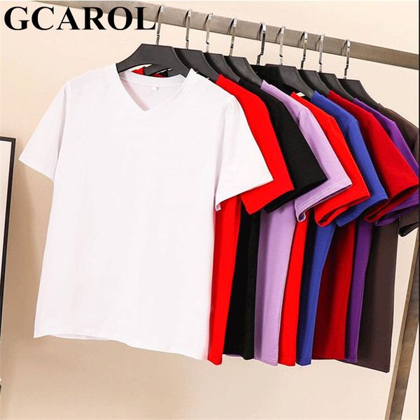 gcarol 2019 spring summer candy t-shirt chic casual basic perfect tees v neck render unlined upper garment girls, White
gcarol 2019 spring summer candy t-shirt chic casual basic perfect tees v neck render unlined upper garment girls, White