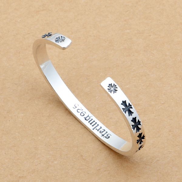 brand new 925 sterling silver vintage style american antique silver hand-made designer cross flower fashion accessories bangles, Black
brand new 925 sterling silver vintage style american antique silver hand-made designer cross flower fashion accessories bangles, Black