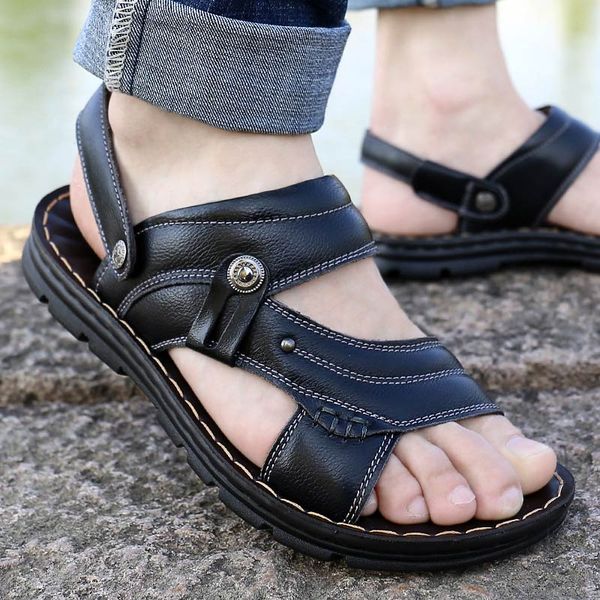 sandals plus size solid men shoes genuine leather 2021 summer classics fashion male flats zapatos hombre, Black
sandals plus size solid men shoes genuine leather 2021 summer classics fashion male flats zapatos hombre, Black