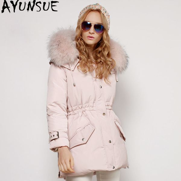 ayunsue 2019 winter jacket women big racoon fur collar women's down jacket pink long coat female parka chamarras de mujer kj722, Black
ayunsue 2019 winter jacket women big racoon fur collar women's down jacket pink long coat female parka chamarras de mujer kj722, Black
