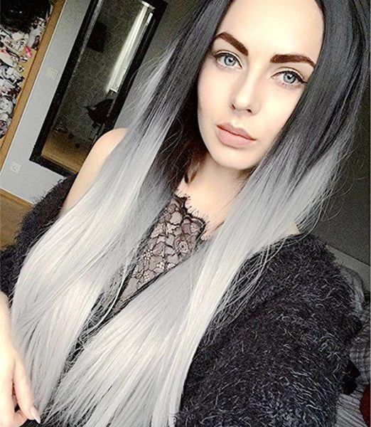 cross-border selling grandmother ash gradient european and american hairpiece fashion girls wigs in the bangs long straight hair, Black
cross-border selling grandmother ash gradient european and american hairpiece fashion girls wigs in the bangs long straight hair, Black