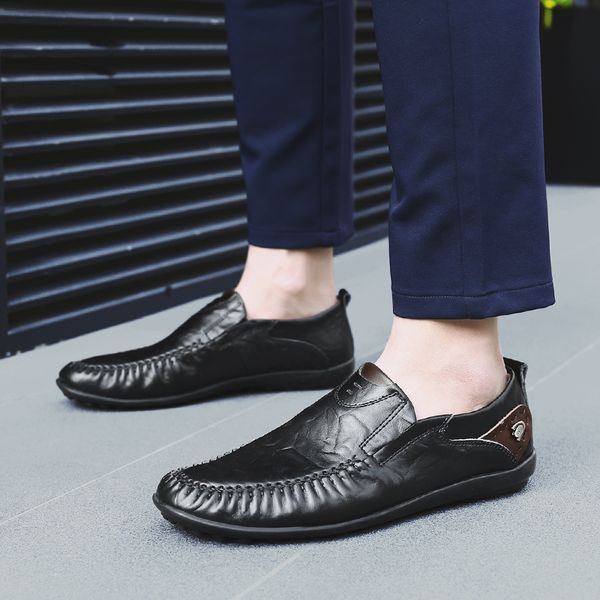 autumn men casual shoes fashion dress loafers men breathable leather peas shoes male business flat loafers slip on hc-241, Black
autumn men casual shoes fashion dress loafers men breathable leather peas shoes male business flat loafers slip on hc-241, Black
