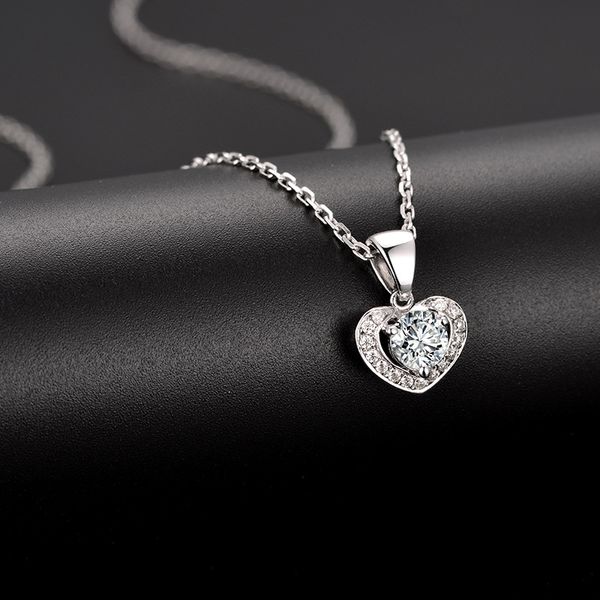 bonsoir moissanite 18k white gold pendant necklace women romantic heart shape, Silver
bonsoir moissanite 18k white gold pendant necklace women romantic heart shape, Silver