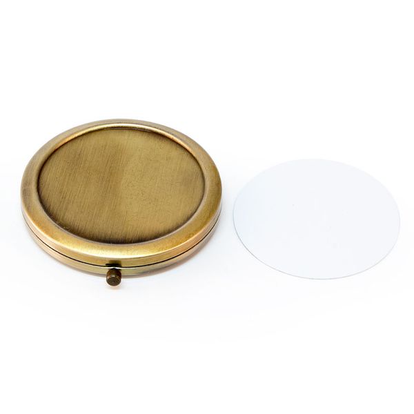 ancient style pocket makeup mirror brass color compact mirror + diy sublimation plate deco kits for personalized wedding gifts
ancient style pocket makeup mirror brass color compact mirror + diy sublimation plate deco kits for personalized wedding gifts