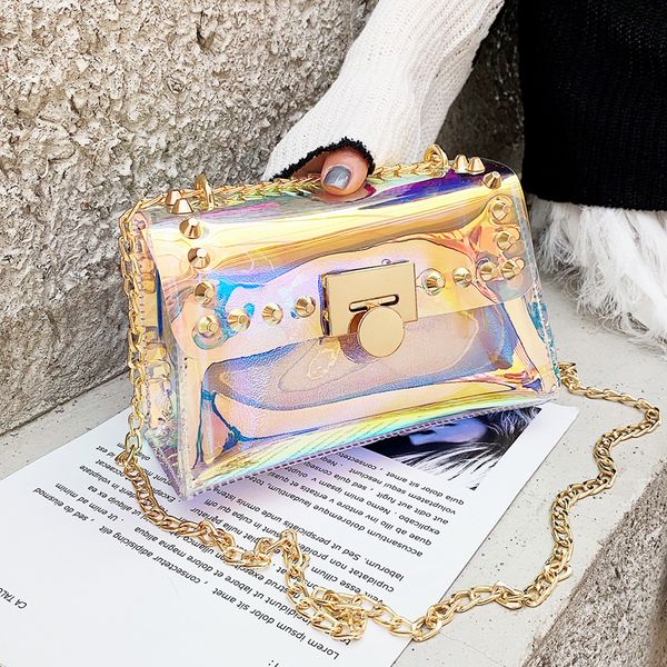 transparent laser square bag 2019 fashion new pvc women's handbag rivet lock chain shoulder messenger bags
transparent laser square bag 2019 fashion new pvc women's handbag rivet lock chain shoulder messenger bags