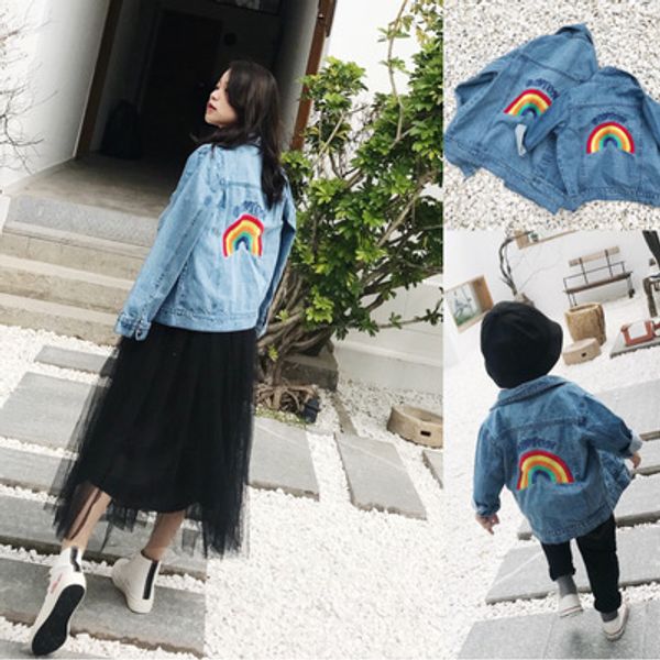 new rainbow children's denim jacket embroidery shirt boys and girls mother and daughter family and children ing, Blue
new rainbow children's denim jacket embroidery shirt boys and girls mother and daughter family and children ing, Blue