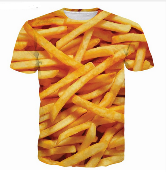 new fashion women men french fries funny 3d printing t-shirts casual t shirt hip hop summer rw0217, White;black
new fashion women men french fries funny 3d printing t-shirts casual t shirt hip hop summer rw0217, White;black