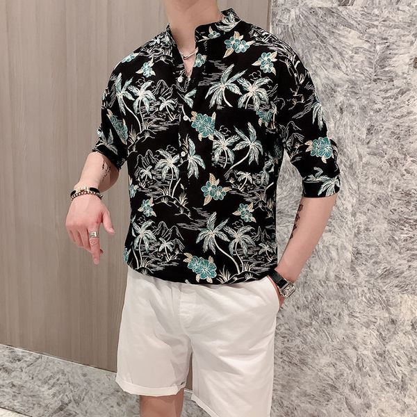 2020 summer half sleeve crown print dress shirts streetwear social casual slim shirt camisa masculina luxury baroque shirt men, White;black
2020 summer half sleeve crown print dress shirts streetwear social casual slim shirt camisa masculina luxury baroque shirt men, White;black