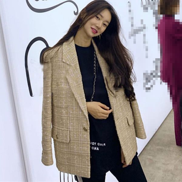 autumn 2019 new coat korean socialite temperament small fragrant wind loose suit woman turn-down collar plaid long coat women, Black;brown
autumn 2019 new coat korean socialite temperament small fragrant wind loose suit woman turn-down collar plaid long coat women, Black;brown