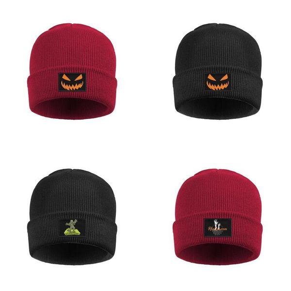 fashion pumpkins halloween logo winter ski watch beanie hat street dancing hats bandage zombie halloween decorations spider trick or axe, Blue;gray