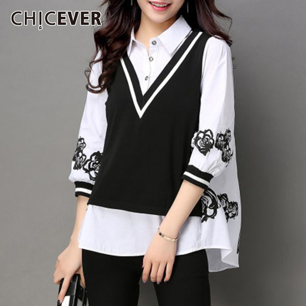 chicever print hit color shirt for women lapel collar three quarter sleeve oversized shirts blouses female 2020 autumn fashion, White
chicever print hit color shirt for women lapel collar three quarter sleeve oversized shirts blouses female 2020 autumn fashion, White