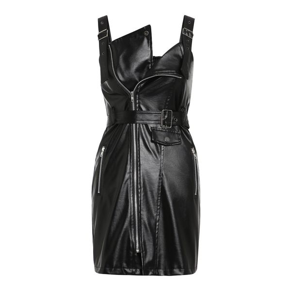 young17 pu leather gothic black short bodycon dress women adjustable suspender buckle belt sundress streetwear punk rock dresses y190425, Black;pink
young17 pu leather gothic black short bodycon dress women adjustable suspender buckle belt sundress streetwear punk rock dresses y190425, Black;pink