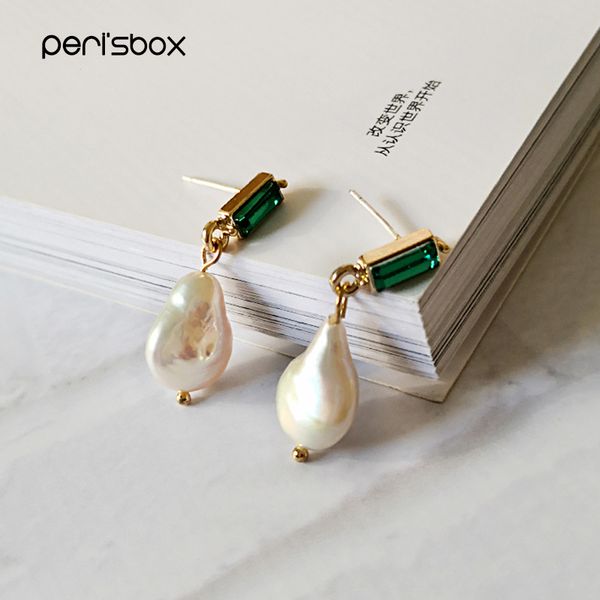 Peri'sBox Large Baroque Pearl Drop Earrings for Women Geometric Genuine Freshwater Pearl Earrings Green Crystal Drop Earrings
Peri'sBox Large Baroque Pearl Drop Earrings for Women Geometric Genuine Freshwater Pearl Earrings Green Crystal Drop Earrings