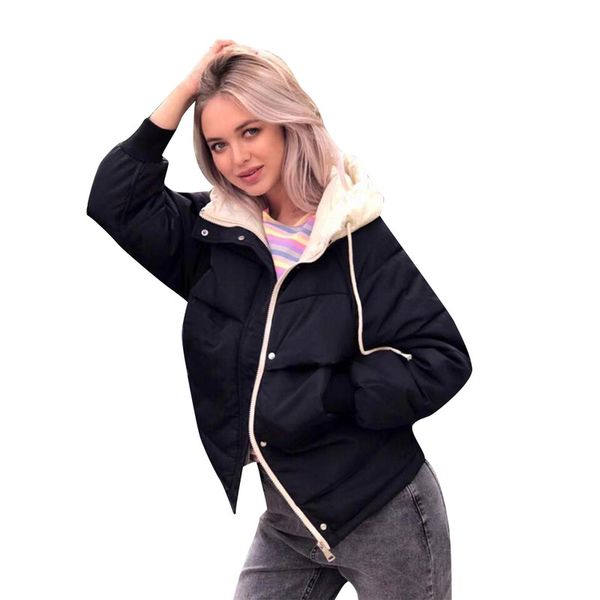 winter coat women thick parkas solid zipper hooded casual streetwear female outwear short parka coat korean style bubble, Black
winter coat women thick parkas solid zipper hooded casual streetwear female outwear short parka coat korean style bubble, Black