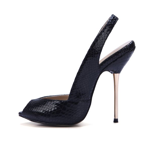exy snakeskin party peep toe slingback stiletto iron heel women pumps escarpins femmes bout ouvert bride arriere, Black
exy snakeskin party peep toe slingback stiletto iron heel women pumps escarpins femmes bout ouvert bride arriere, Black