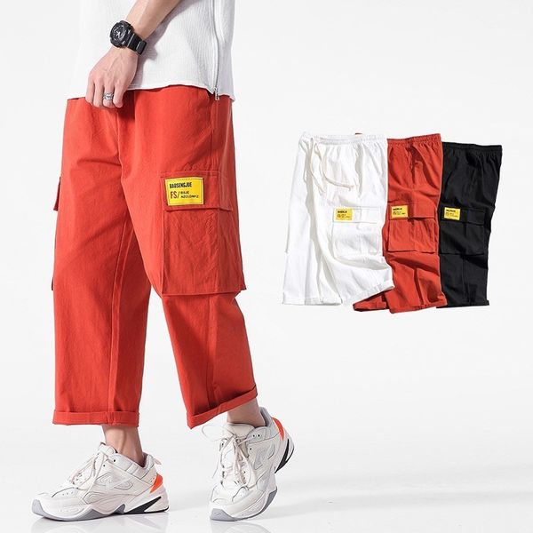 men summer hip hop mutil pockets cargo baggy calf-length pants men casual short joggers streetwear hipster pants trousers, Black
men summer hip hop mutil pockets cargo baggy calf-length pants men casual short joggers streetwear hipster pants trousers, Black