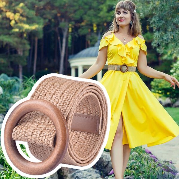 fashion wood buckle belts for women elastic straw belt decoration for dress casual wide female waistband belt pasek damski, Black;brown
fashion wood buckle belts for women elastic straw belt decoration for dress casual wide female waistband belt pasek damski, Black;brown