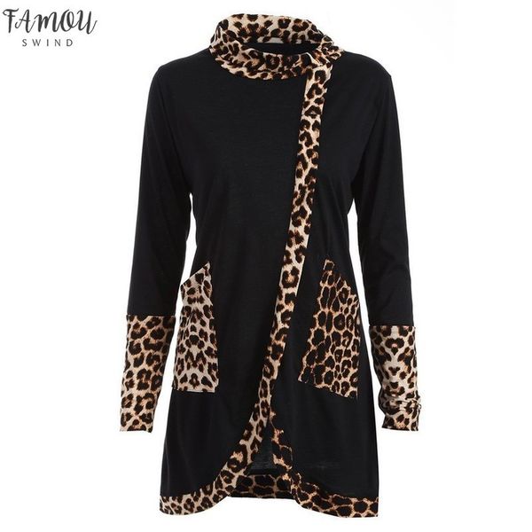 patchwork leopard print cowl t shirt women autumn winter casual o neck long sleeve pullover women clothing, White 
patchwork leopard print cowl t shirt women autumn winter casual o neck long sleeve pullover women clothing, White