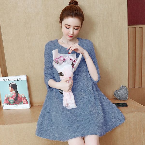 mohair knitted dress female round neck 2020 autumn winter girl mid-length bow soft cover belly long sleeves dresses women, Black;gray
mohair knitted dress female round neck 2020 autumn winter girl mid-length bow soft cover belly long sleeves dresses women, Black;gray
