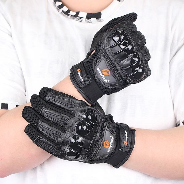 

men woman riding gloves motorbike bicycle racing summer breathable non-slip touchscreen rider biker hands protective gear mcs-47, Black