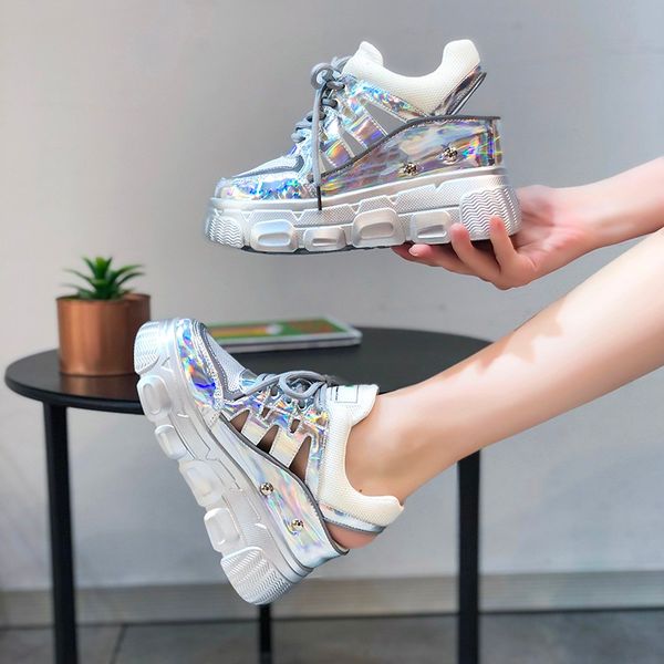 reflective walking chunky shoes women 8cm wedge thick bottom shoe female lace up platform dad shoes casual summer woman sneakers, Black
reflective walking chunky shoes women 8cm wedge thick bottom shoe female lace up platform dad shoes casual summer woman sneakers, Black