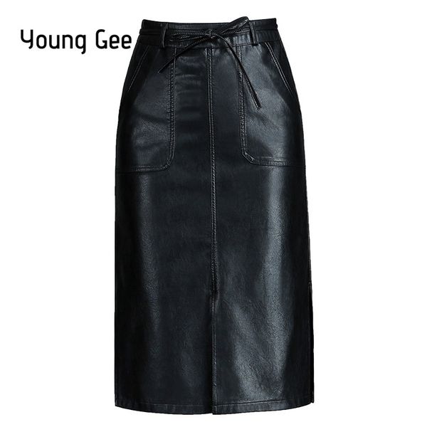 younggee pu leather bodycon women skirts office lady spring autumn bow high waist streetwear black pencil knee-length skirt saia
younggee pu leather bodycon women skirts office lady spring autumn bow high waist streetwear black pencil knee-length skirt saia