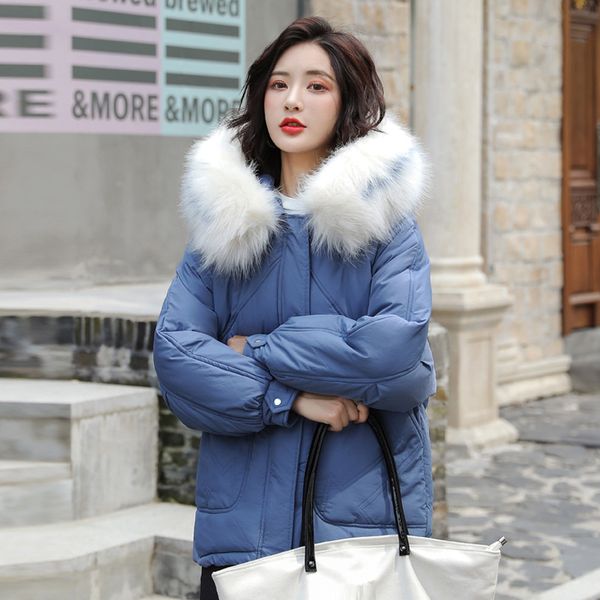 female short parkas 2019 autumn big fur collar student bf cotton coat casual hooded winter warm thick clothing outwear, Black
female short parkas 2019 autumn big fur collar student bf cotton coat casual hooded winter warm thick clothing outwear, Black