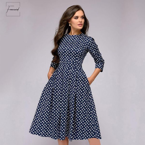 slim elegant a line dress vintage printing party dress three quarter women spring summer vestidos no pockets, Black;gray
slim elegant a line dress vintage printing party dress three quarter women spring summer vestidos no pockets, Black;gray