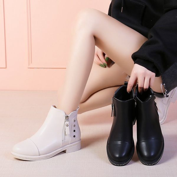 lace up boots brand women's shoes flat heel boots-women booties ladies round toe low heels booties fashion autumn 2019 mid calf, Black
lace up boots brand women's shoes flat heel boots-women booties ladies round toe low heels booties fashion autumn 2019 mid calf, Black