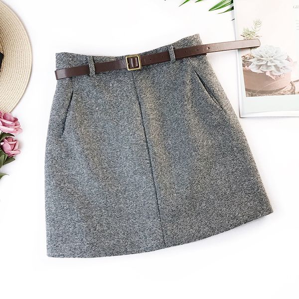 2019 spring new arrival vintage temperament high waist a-line office skirts womens with belt woolen mini skirt ing, Black
2019 spring new arrival vintage temperament high waist a-line office skirts womens with belt woolen mini skirt ing, Black