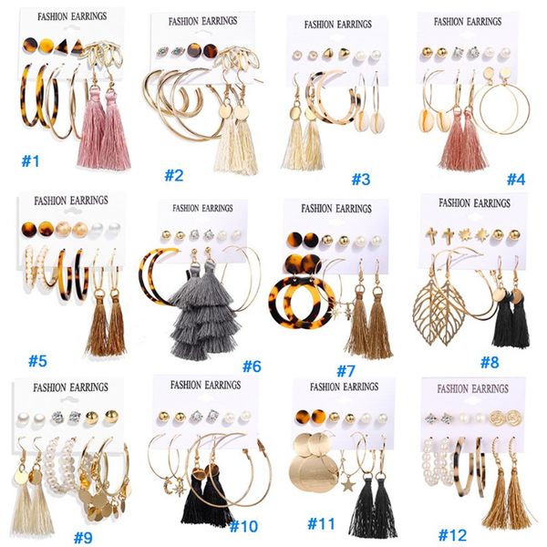 6 pairs /set women earrings set acrylic pearl earrings bohemian leopard acrylic fringe tassel stud earrings new brincos hz, Golden;silver
6 pairs /set women earrings set acrylic pearl earrings bohemian leopard acrylic fringe tassel stud earrings new brincos hz, Golden;silver