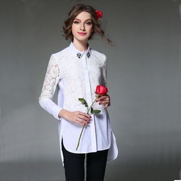 sale items spring new arrivals long sleeve plus size women shirts loose beading white black lace shirt blouse 1156qy
sale items spring new arrivals long sleeve plus size women shirts loose beading white black lace shirt blouse 1156qy